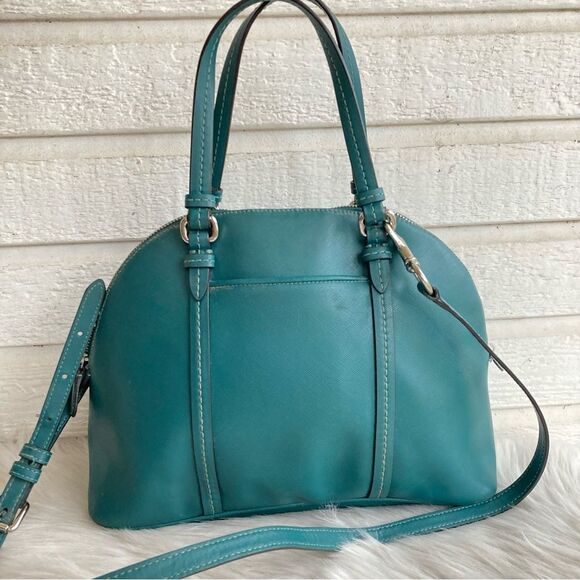 COACH Teal Blue Green Peyton Dome Satchel Tote Shoulder Bag 25671 - Picture 5 of 13
